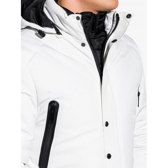Sale Mens white jacket with a hood Linolo C449 - Action Sale Mens white jacket with a hood Linolo C449