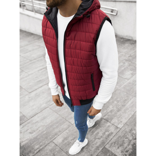 Men's burgundy vest Minel JS/MY88Z