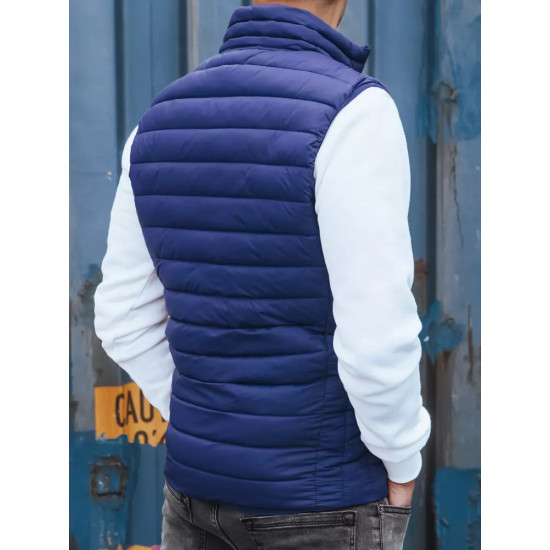 Akcija Vyriška tamsiai mėlyna dygsniuota liemenė Mamor TX4124