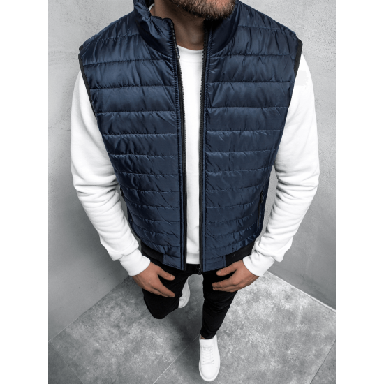 Quilted mens navy blue waistcoat Lider JS/MY77 - For men Quilted mens navy blue waistcoat Lider JS/MY77