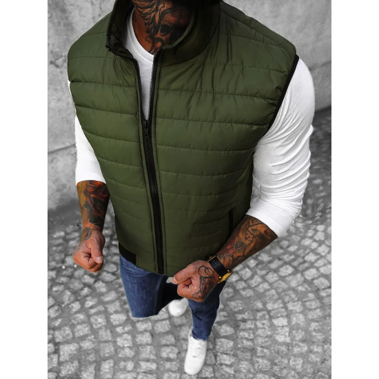Quilted mens khaki vest Lider JS/MY77