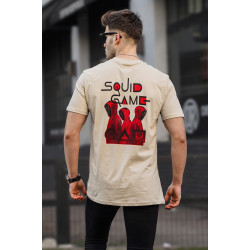 Vyriški rusvos spalvos marškinėliai Squid Game