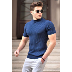 Vyriški tamsiai mėlyni megzti marškinėliai Avant