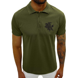 Vyriški tamsiai žali polo marškinėliai Vytis (juodas)