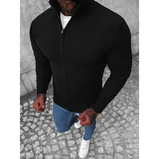 Men's black zipped jumper Karim NB/MM6004/4 - Action Men's black zipped jumper Karim NB/MM6004/4