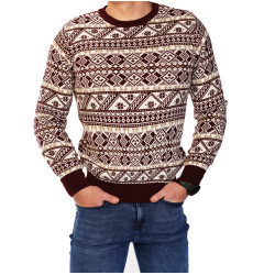 Vyriškas bordo Kalėdinis megztinis Livel