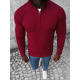Bordo megztinis su užtrauktuku iki pusės Makar NB/MM6007/7 - Vyrams Bordo megztinis su užtrauktuku iki pusės Makar NB/MM6007/7