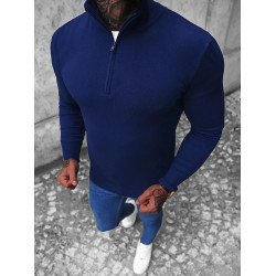 akcija Mėlynas megztinis su užtrauktuku iki pusės Makar