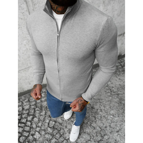 Mens gray Karim zip-up sweater NB/MM6004/2 - For men Mens gray Karim zip-up sweater NB/MM6004/2