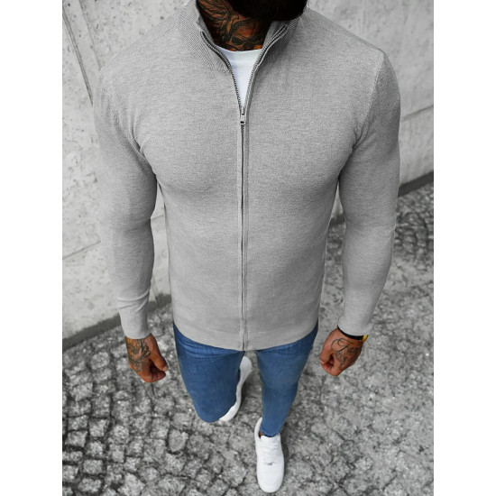 Mens gray Karim zip-up sweater NB/MM6004/2 - For men Mens gray Karim zip-up sweater NB/MM6004/2