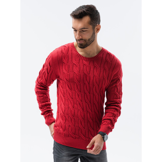 Vyriškas raudonas megztinis Tuver E195 - Vyrams Vyriškas raudonas megztinis Tuver E195