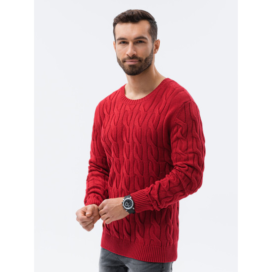 Vyriškas raudonas megztinis Tuver E195 - Vyrams Vyriškas raudonas megztinis Tuver E195