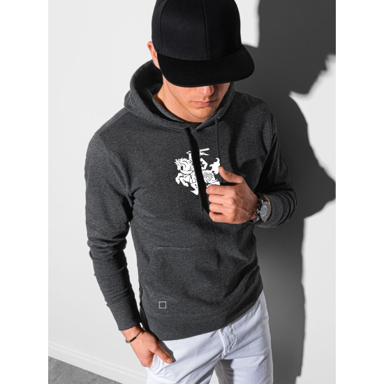 Dark gray hooded jumper Vytis B1154 - Notes for men Dark gray hooded jumper Vytis B1154 Premium