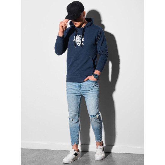 Blue hooded jumper Vytis B1154 - Notes for men Blue hooded jumper Vytis B1154 Premium
