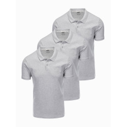 3 vienetai pilkų polo marškinėlių Mix