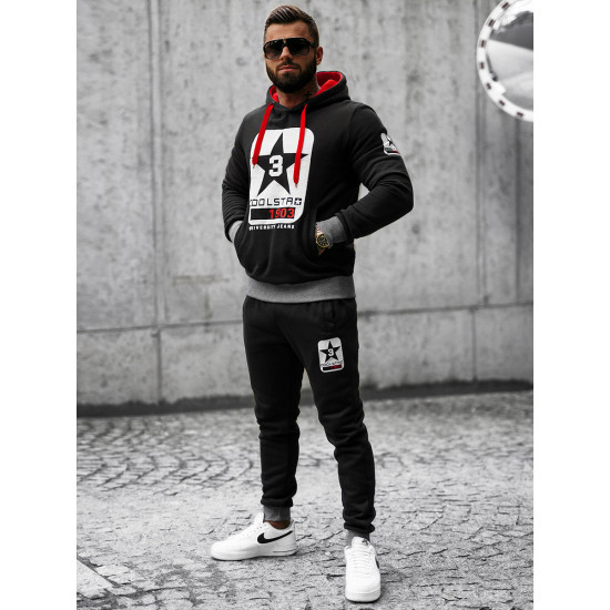 Black mens Star tracksuit JS/8C59/3 - For men Black mens Star tracksuit JS/8C59/3