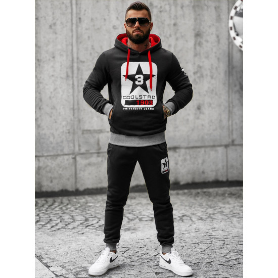 Black mens Star tracksuit JS/8C59/3 - For men Black mens Star tracksuit JS/8C59/3