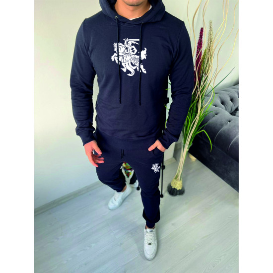 Tamsiai mėlynas vyriškas sportinis komplektas su gobtuvu Vytis PK2085 Premium