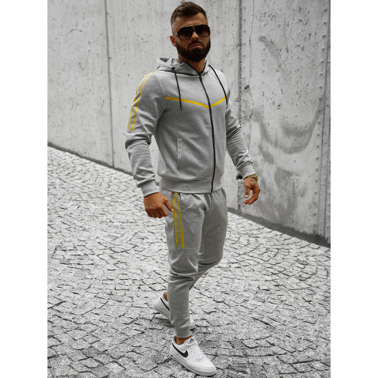 Pilkos spalvos vyriškas sportinis komplektas Ronex JS/C8117 - Vyrams Pilkos spalvos vyriškas sportinis komplektas Ronex JS/C8117