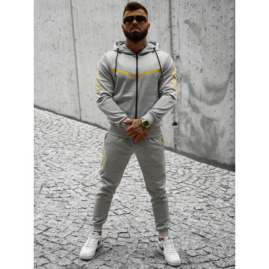 Pilkos spalvos vyriškas sportinis komplektas Ronex JS/C8117 - Vyrams Pilkos spalvos vyriškas sportinis komplektas Ronex JS/C8117