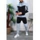 Men's tracksuit light grey - black Rener