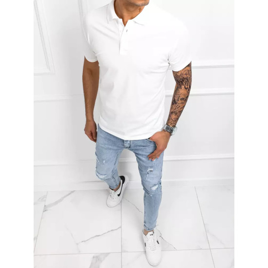 Akcija Vyriški balti polo marškinėliai Palom PX0514