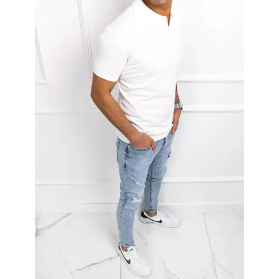 Akcija Vyriški balti polo marškinėliai Palom PX0514