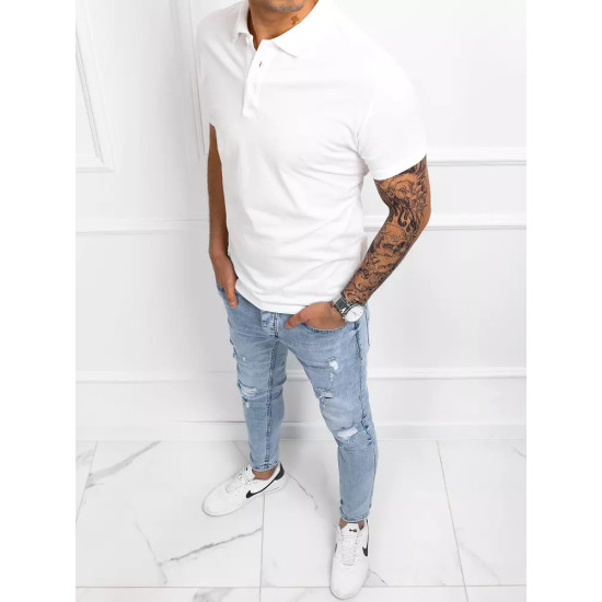 Akcija Vyriški balti polo marškinėliai Palom PX0514