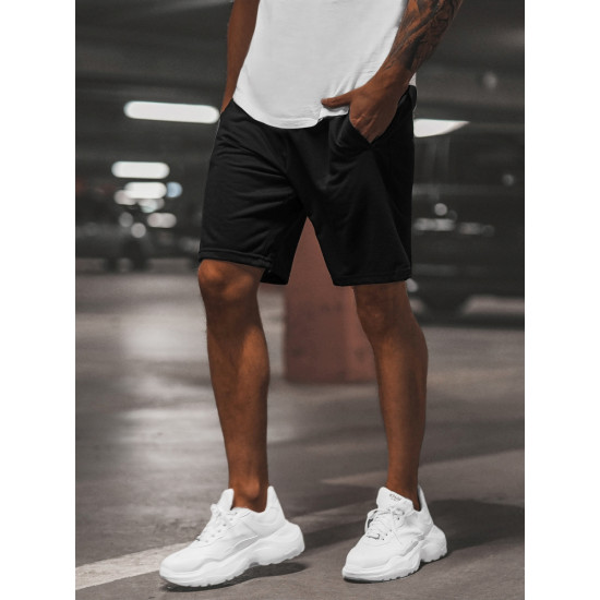 Black mens sports shorts Saravi JS/8K100/3Z - Shorts | Bridges Black mens sports shorts Saravi JS/8K100/3Z