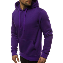 Violetinės spalvos vyriškas džemperis su gobtuvu Buvoli