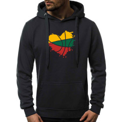 Vyriškas juodos spalvos džemperis su gobtuvu LTU