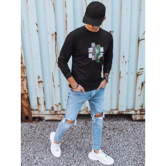Black mens jumper Livol BX5352 - Mens Sweaters| Sweaters online Black mens jumper Livol BX5352
