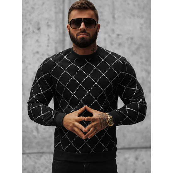 Mens black jumper Karon O/D7459 - Mens Sweaters| Sweaters online Mens black jumper Karon O/D7459