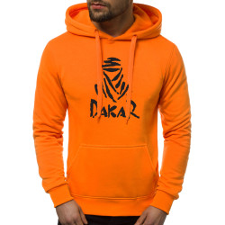 Oranžinis/juodas vyriškas džemperis su gobtuvu Dakar