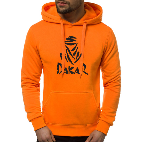 Orange/Black Mens Hoodie Dakar JS/2009 - Mens Sweaters| Sweaters online Orange/Black Mens Hoodie Dakar JS/2009