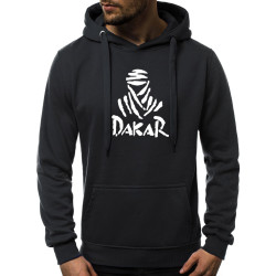 Juodos spalvos vyriškas džemperis su gobtuvu Dakar