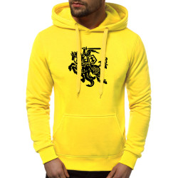 Neona dzeltens vīriešu džemperis ar kapuci Vytis