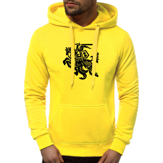 Neon yellow mens hooded jumper Vytis JS/2009 - Mens Sweaters| Sweaters online Neon yellow mens hooded jumper Vytis JS/2009