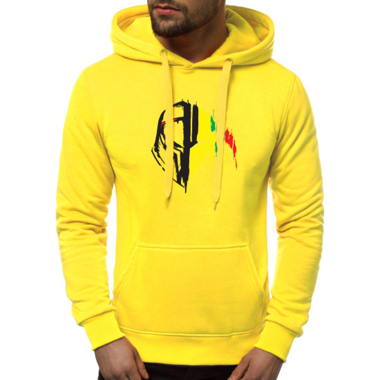 Neon yellow mens hoodie Riteris JS/2009 - Mens Sweaters| Sweaters online Neon yellow mens hoodie Riteris JS/2009