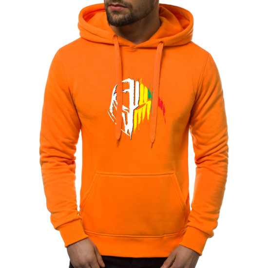Orange mens hooded sweatshirt Riteris JS/2009 - Mens Sweaters| Sweaters online Orange mens hooded sweatshirt Riteris JS/2009
