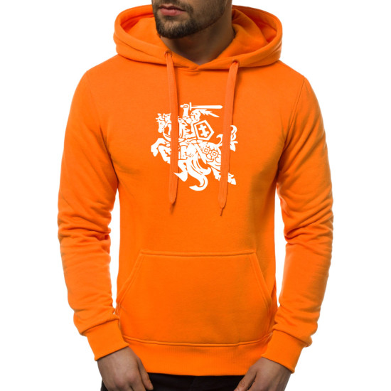 Orange mens jumper with a hood Vytis JS/2009 - Mens Sweaters| Sweaters online Orange mens jumper with a hood Vytis JS/2009