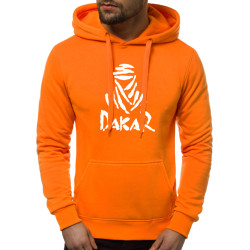Oranžinis/baltas vyriškas džemperis su gobtuvu Dakar