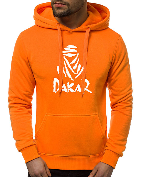 Oranžinis/baltas vyriškas džemperis su gobtuvu Dakar