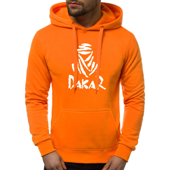 Orange/white mens hooded sweatshirt Dakar JS/2009 - Mens Sweaters| Sweaters online Orange/white mens hooded sweatshirt Dakar JS/2009