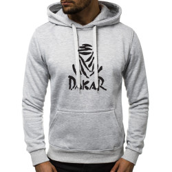 Pilkos spalvos vyriškas džemperis su gobtuvu Dakar
