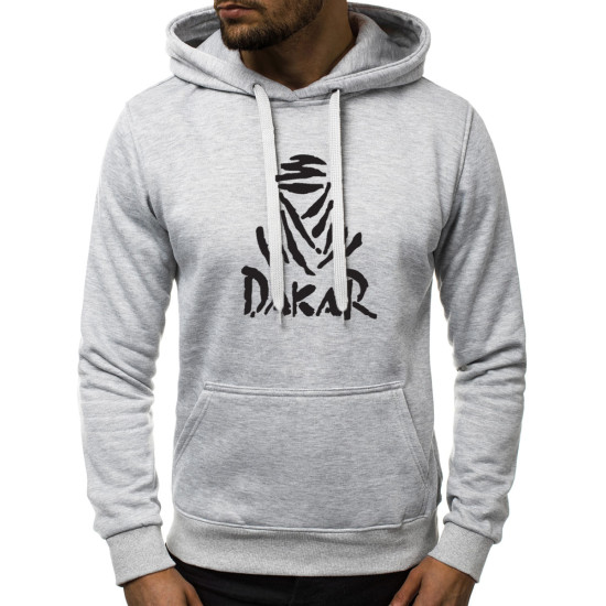 Gray mens hooded sweatshirt Dakar JS/2009 - Mens Sweaters| Sweaters online Gray mens hooded sweatshirt Dakar JS/2009