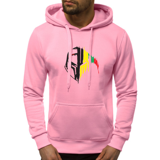 Light pink mens hooded sweatshirt Riteris JS/2009 - Mens Sweaters| Sweaters online Light pink mens hooded sweatshirt Riteris JS/2009