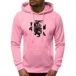 Šviesiai rožinis vyriškas džemperis su gobtuvu "Vytis"