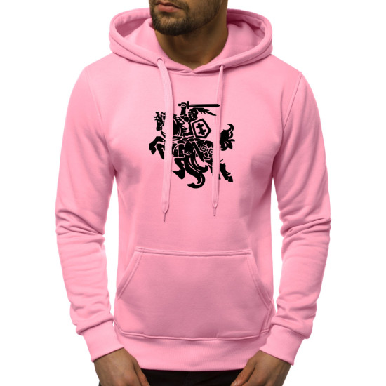 Light pink mens hooded sweatshirt Vytis JS/2009 - Mens Sweaters| Sweaters online Light pink mens hooded sweatshirt Vytis JS/2009