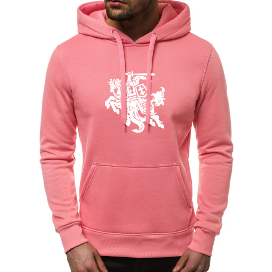 Dark pink mens hoodie Vytis JS/2009 - Mens Sweaters| Sweaters online Dark pink mens hoodie Vytis JS/2009